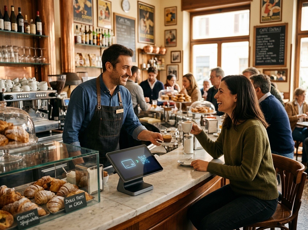 Counter moderno ed elegante in un bar partner Sagres Engage